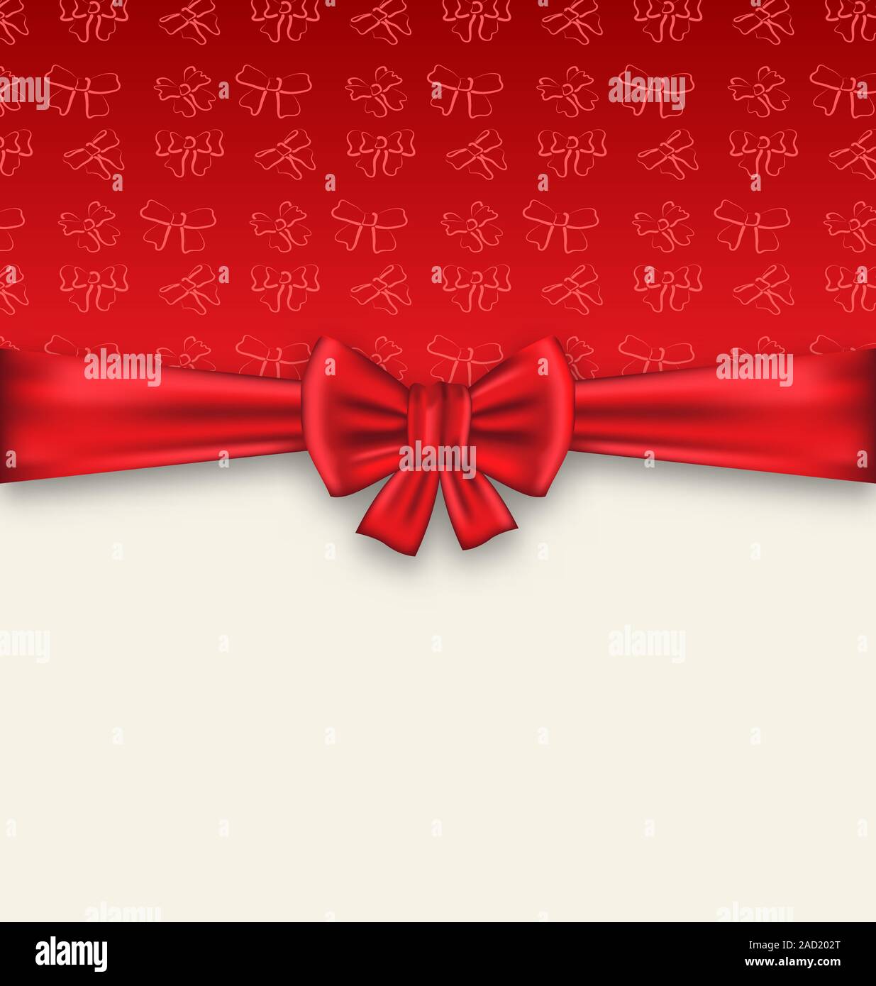 Vintage Feier Karte mit Geschenkband Bogen Stockfoto