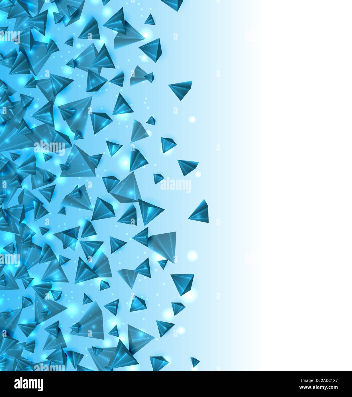Zusammenfassung Hintergrund mit Pyramiden mit Lichteffekten. Modernes Design mit geometrischen Figuren Stockfoto