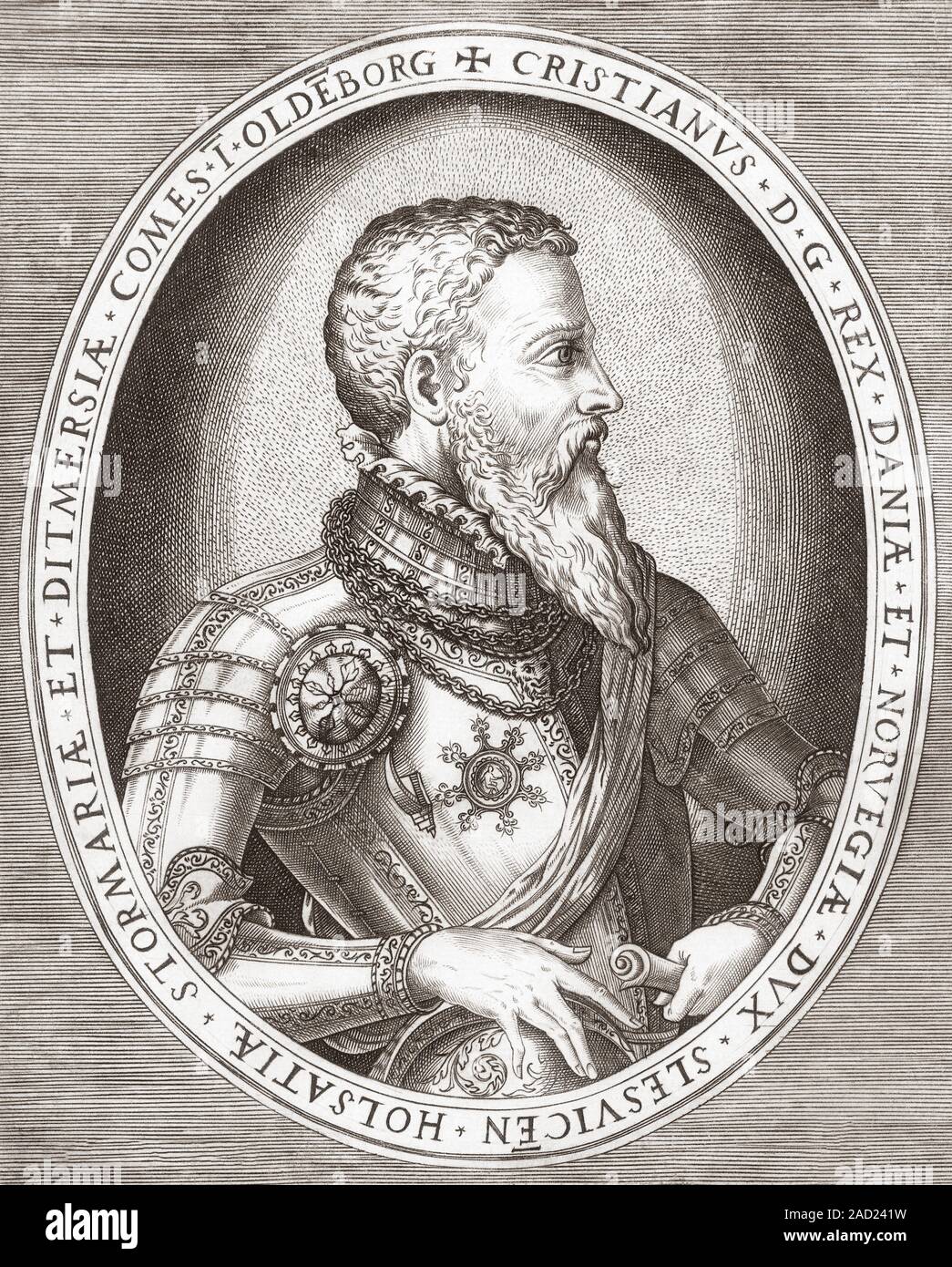 Christian III. von Dänemark, 1503 - 1559. Er war König von Dänemark, 1534-1559 und König von Norwegen, 1537 - 1559. Stockfoto