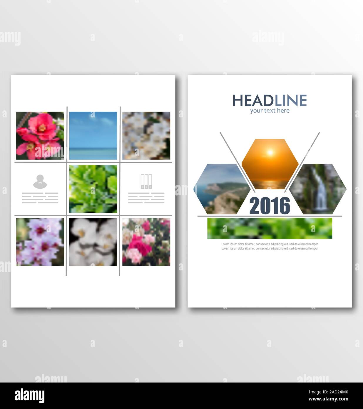 Business-Broschüren, verschwimmen Hintergründe mit Infografik Elemente Stockfoto