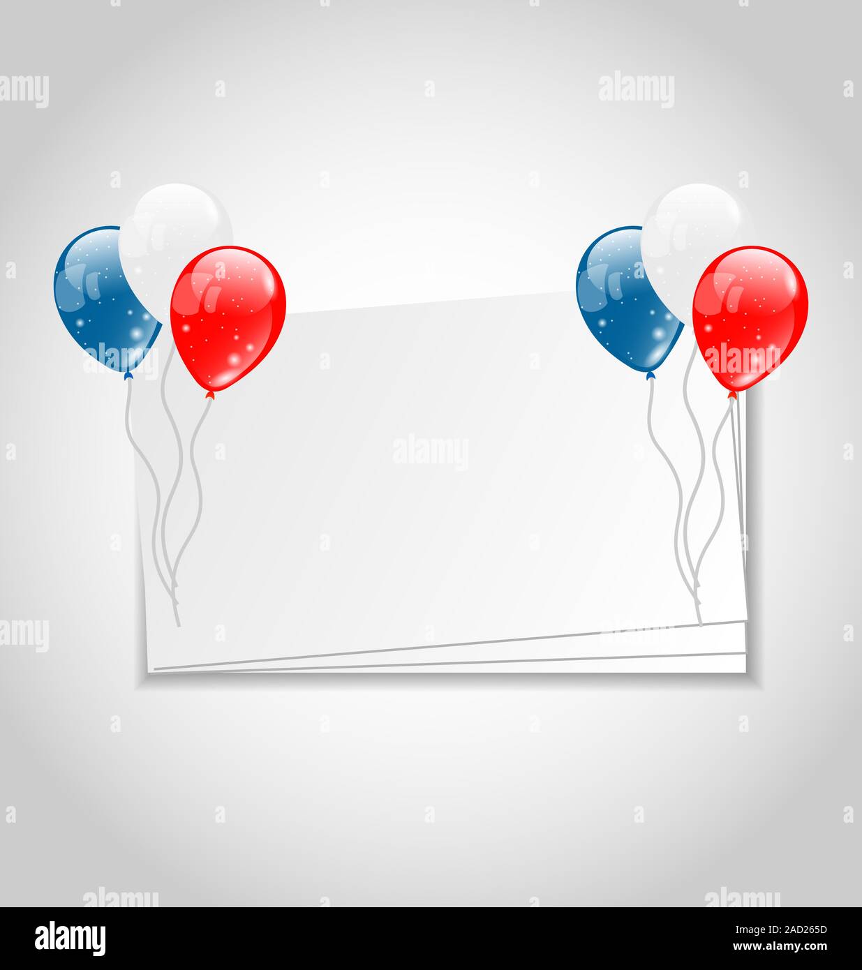 Feier-Karte mit Luftballons für Independence Day Stockfoto