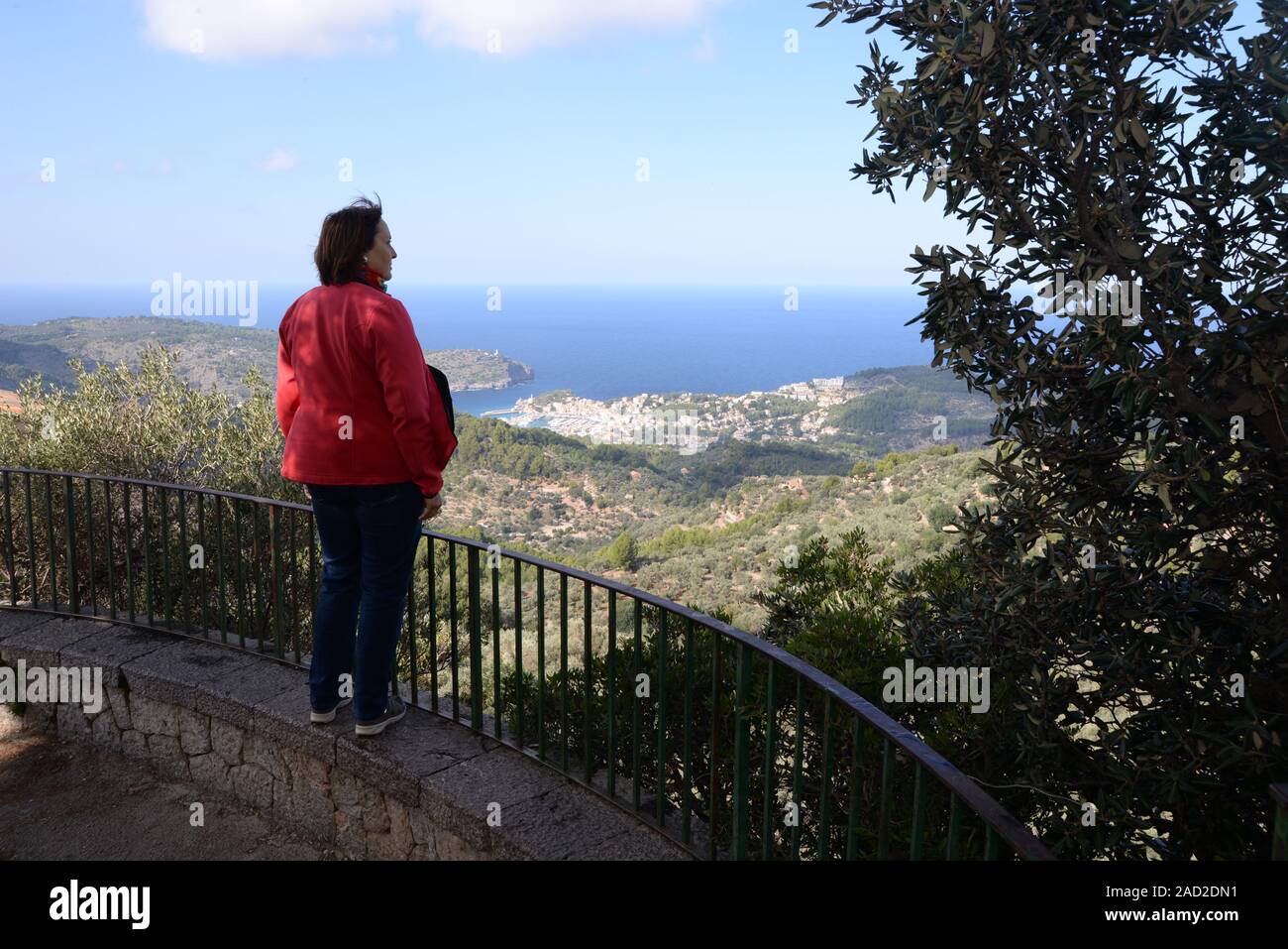 Blick auf Port de Sóller, Mallorca Stockfoto