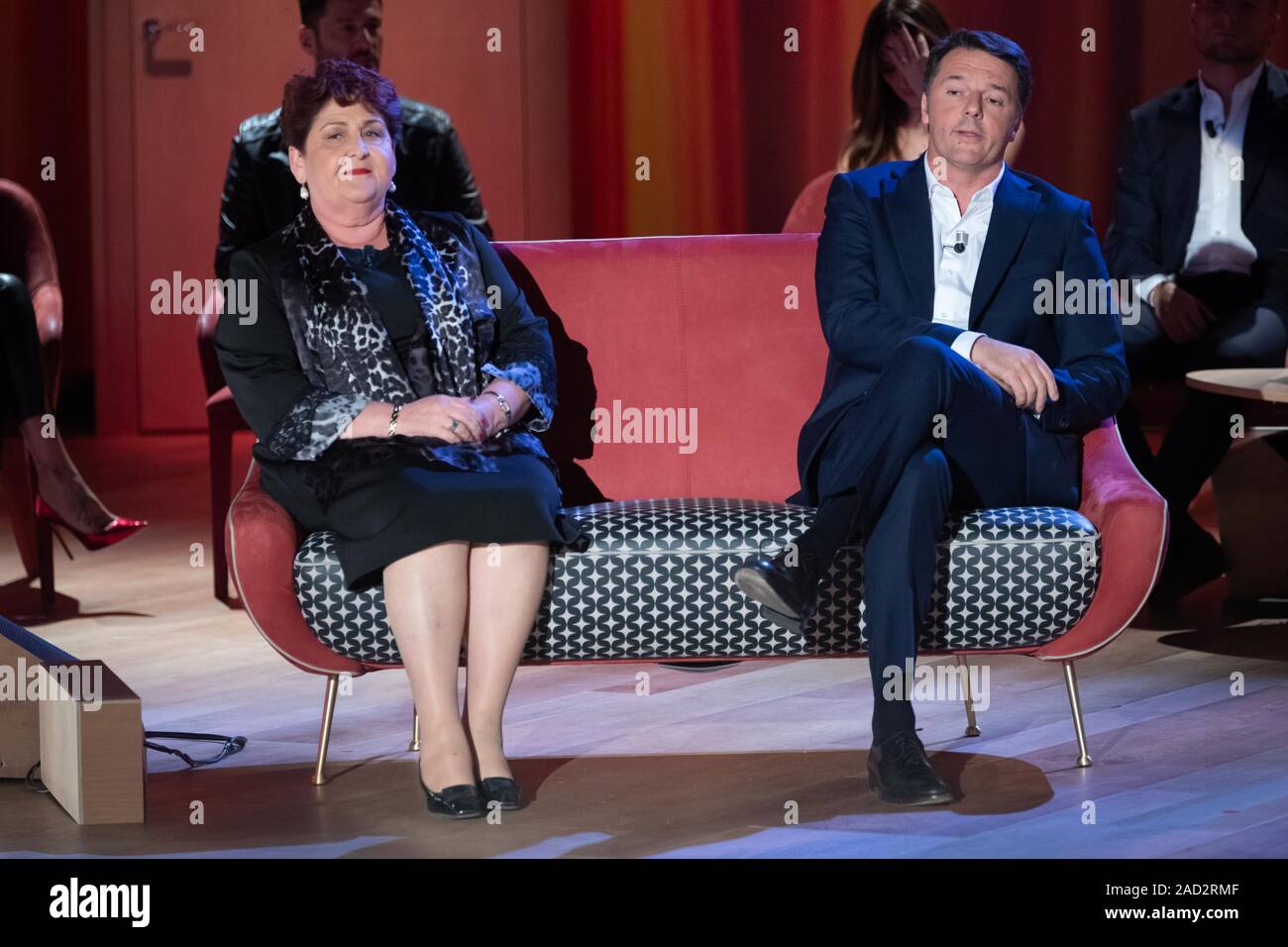 Matteo Renzi und Teresa Bellanova attendsa an Maurizio Costanzo Show Stockfoto