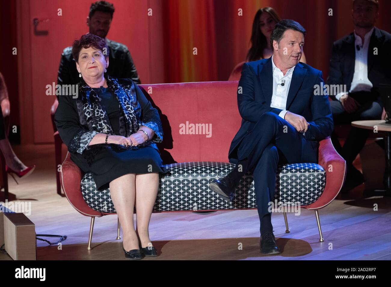 Matteo Renzi und Teresa Bellanova attendsa an Maurizio Costanzo Show Stockfoto