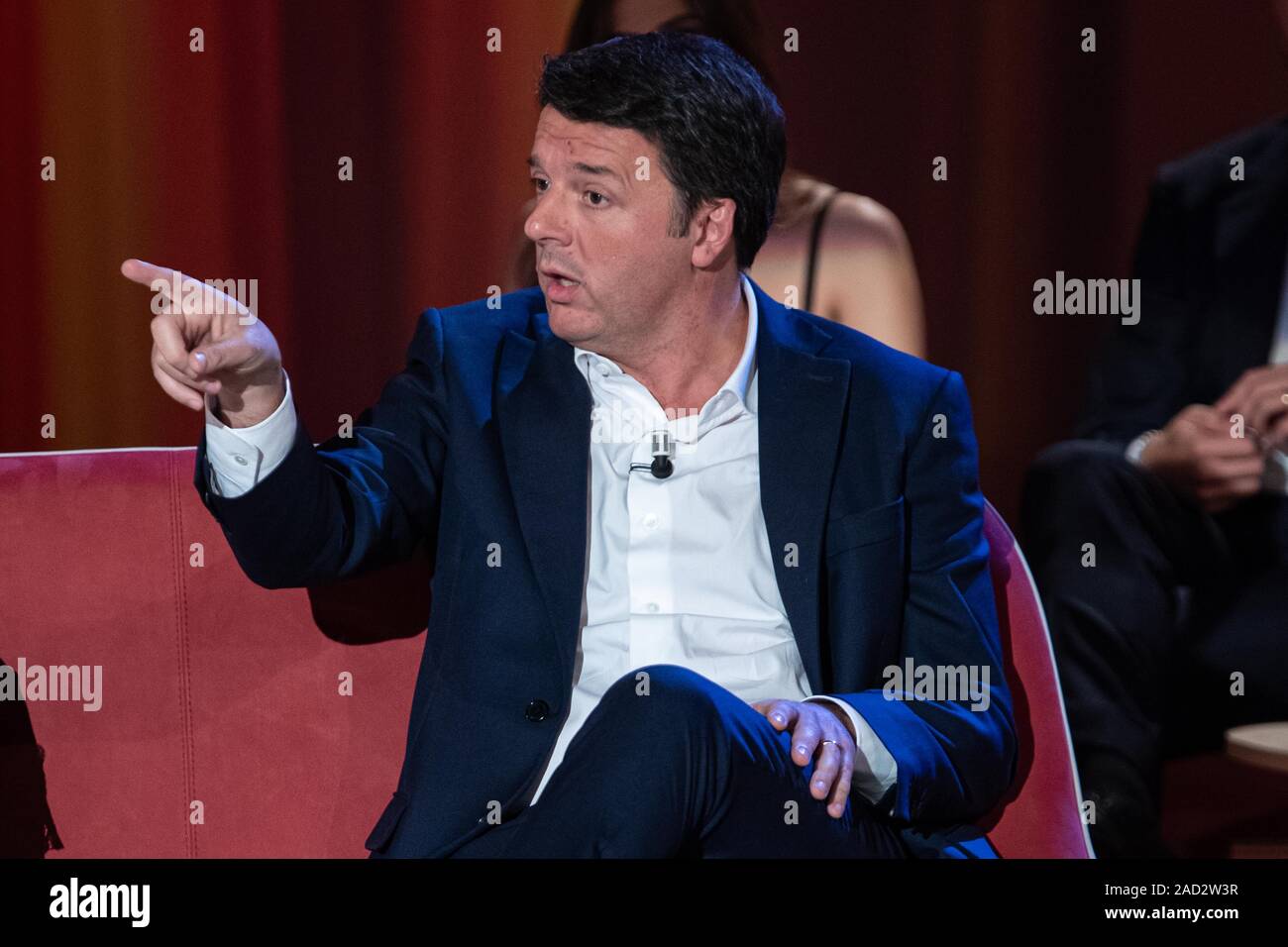 Matteo Renzi und Teresa Bellanova attendsa an Maurizio Costanzo Show Stockfoto