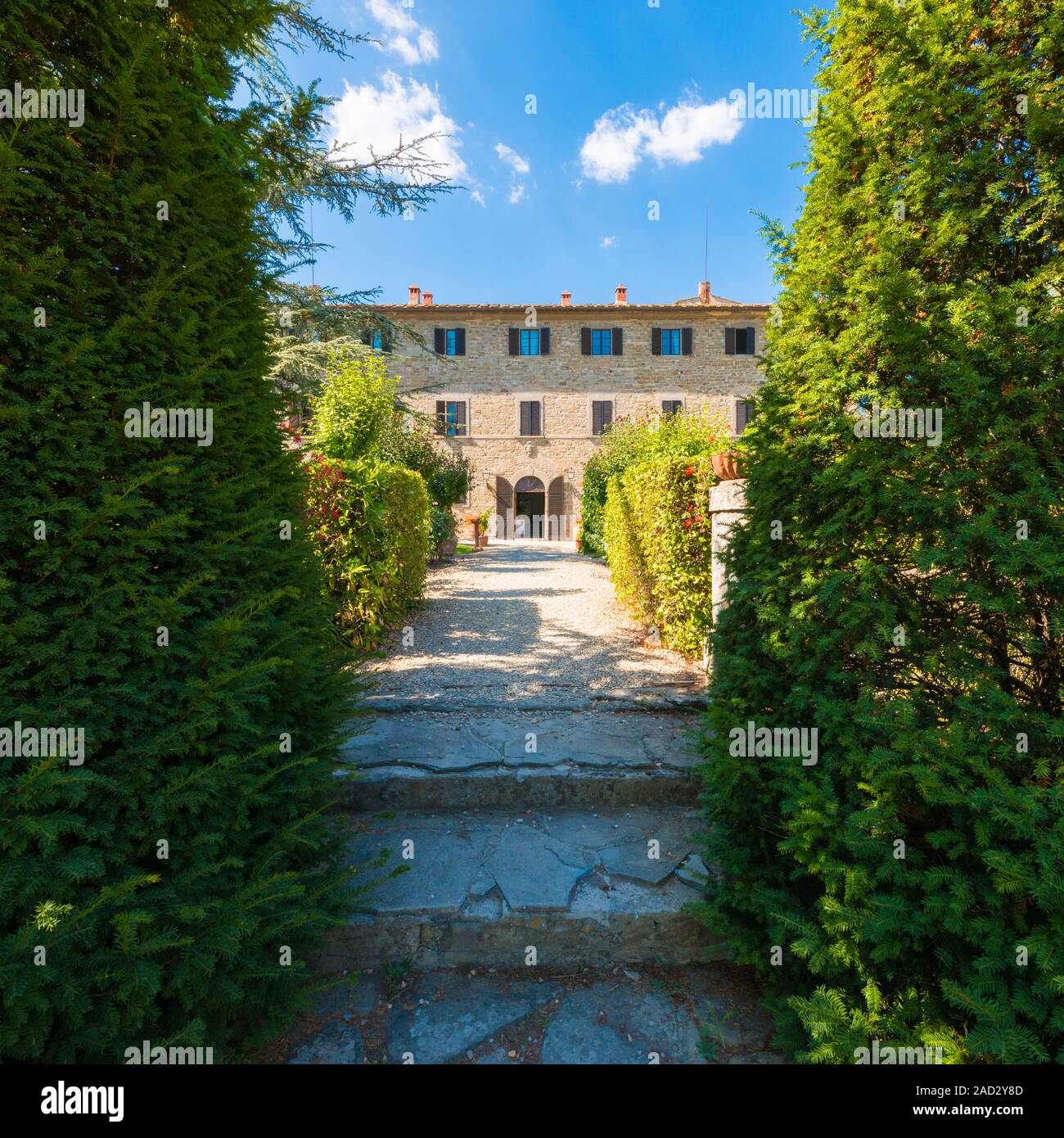 Traditionelle italienische Toskana Bauernhof - Ländliche Villa umgeben von Natur Stockfoto