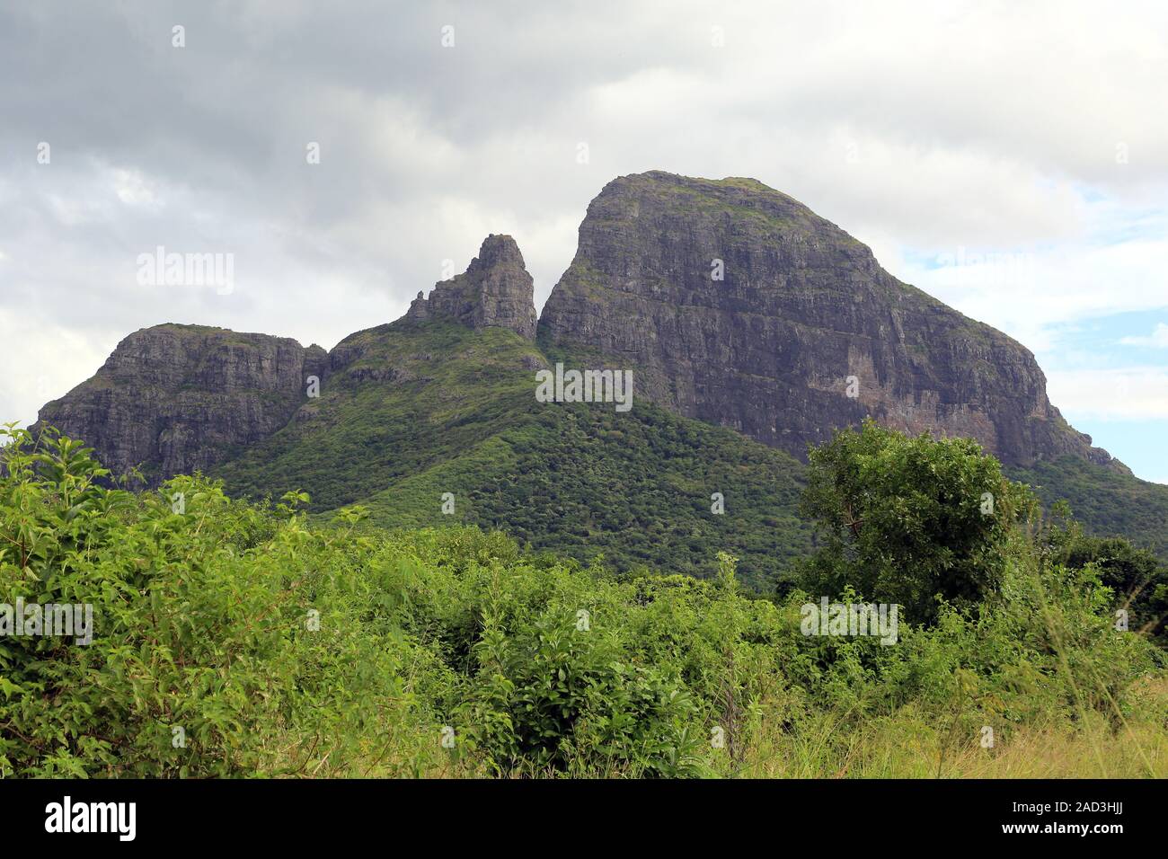 Mauritius, typische vulkanische Berglandschaft am Mount Rempart Stockfoto