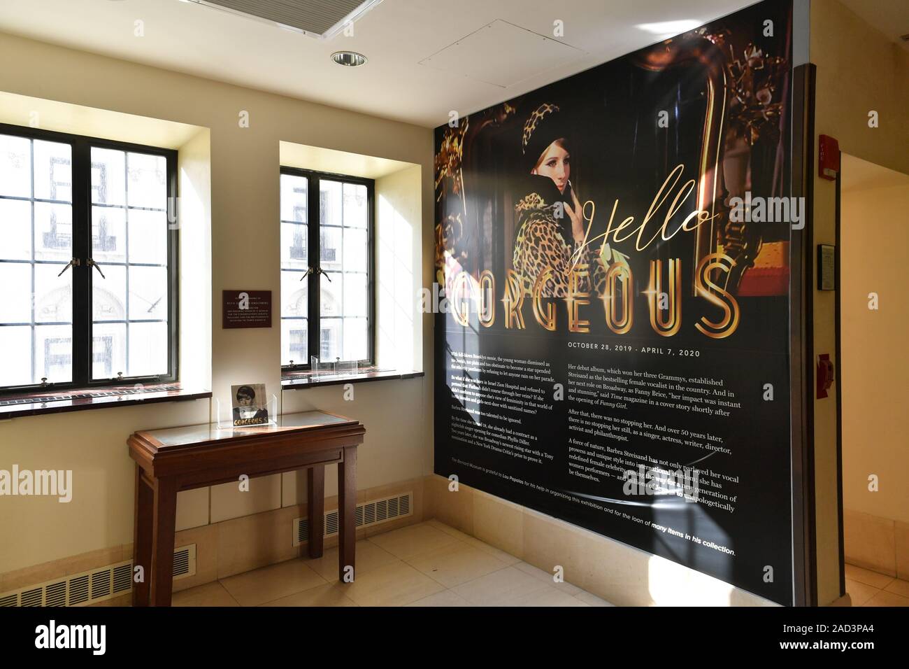 Barbra Streisand "Hello Gorgeous" Ausstellung in der Bernard Museum im inneren Tempel Emanu-El, New York, USA - 26. Nov. 2019 Stockfoto