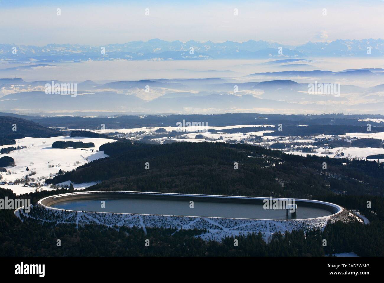 Hornbergbecken, hohe Lagerung Becken der Schluchseewerk AG auf dem Hotzenwald Stockfoto