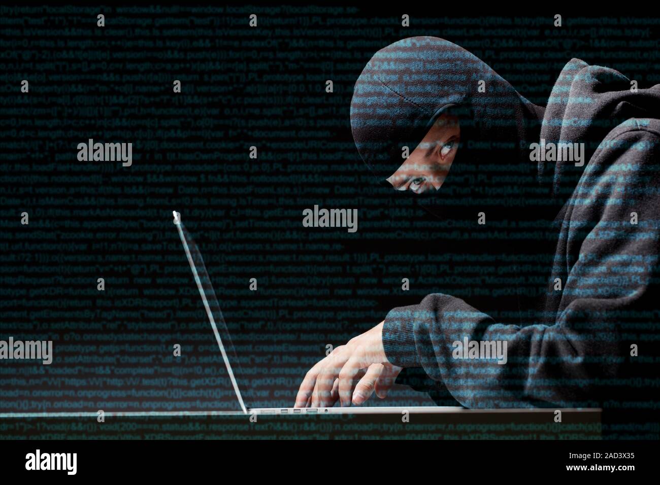 Hacker wählt der Computer Stockfoto