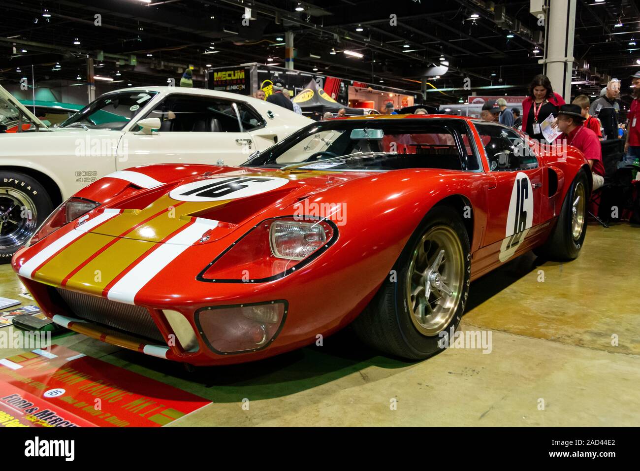 Rosemont, Illinois, Vereinigte Staaten - 23 November, 2019 - Alan Mann Racing leichte GT 40 Mk 1, auf der das Muscle Car und Corvette Staatsangehörige 201 Stockfoto