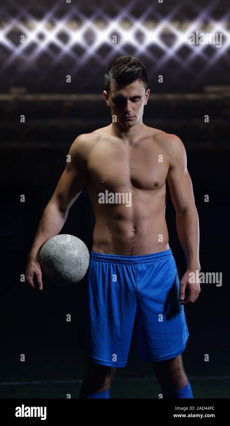 Fußballspieler und-Trainer Stockfoto