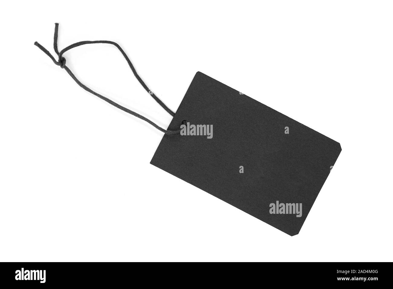 Dunkles Papier Etikett oder Label auf weißem Hintergrund Stockfoto