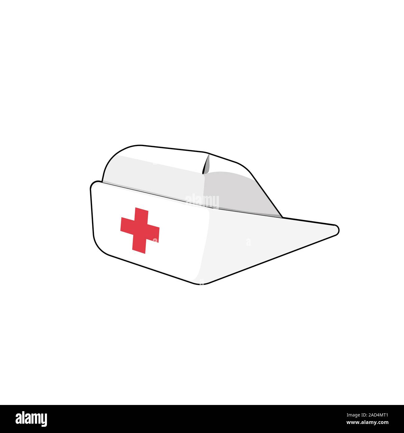 Krankenschwester hut mit rotem Kreuz. Medizinische cap. Vector Illustration Stock Vektor