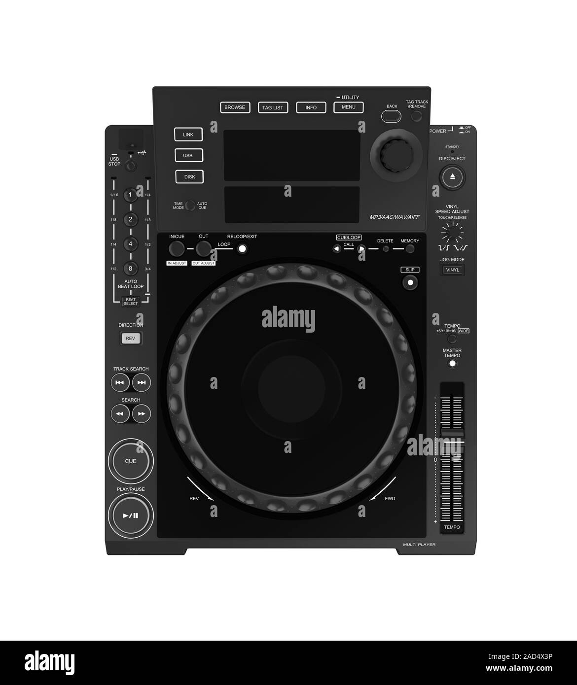 DJ Musik Mixer isoliert Stockfoto