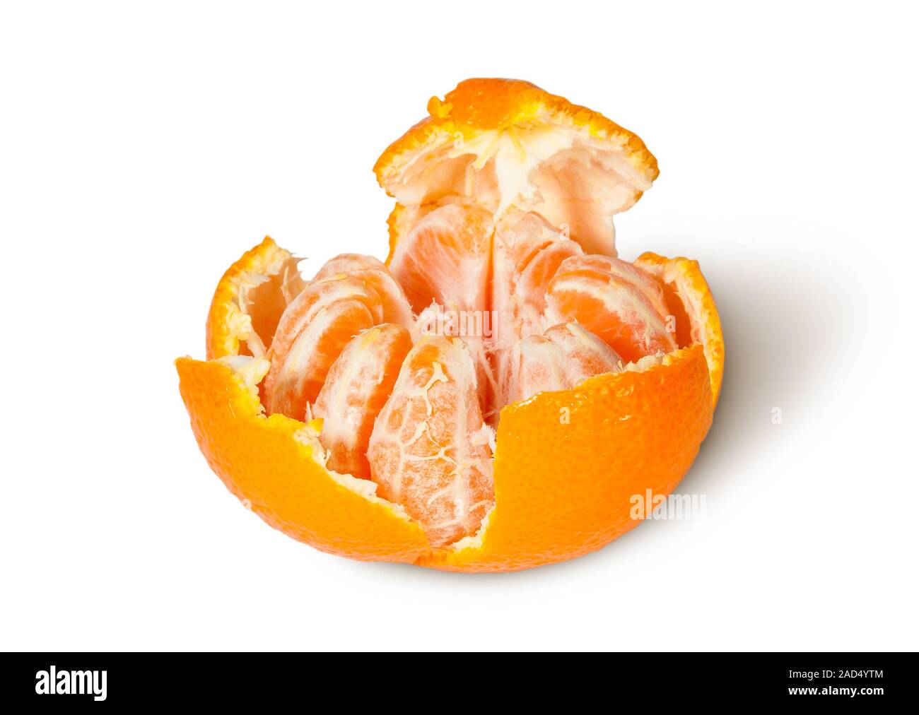 Teilweise gereinigt und gebrochene Tangerine Stockfoto