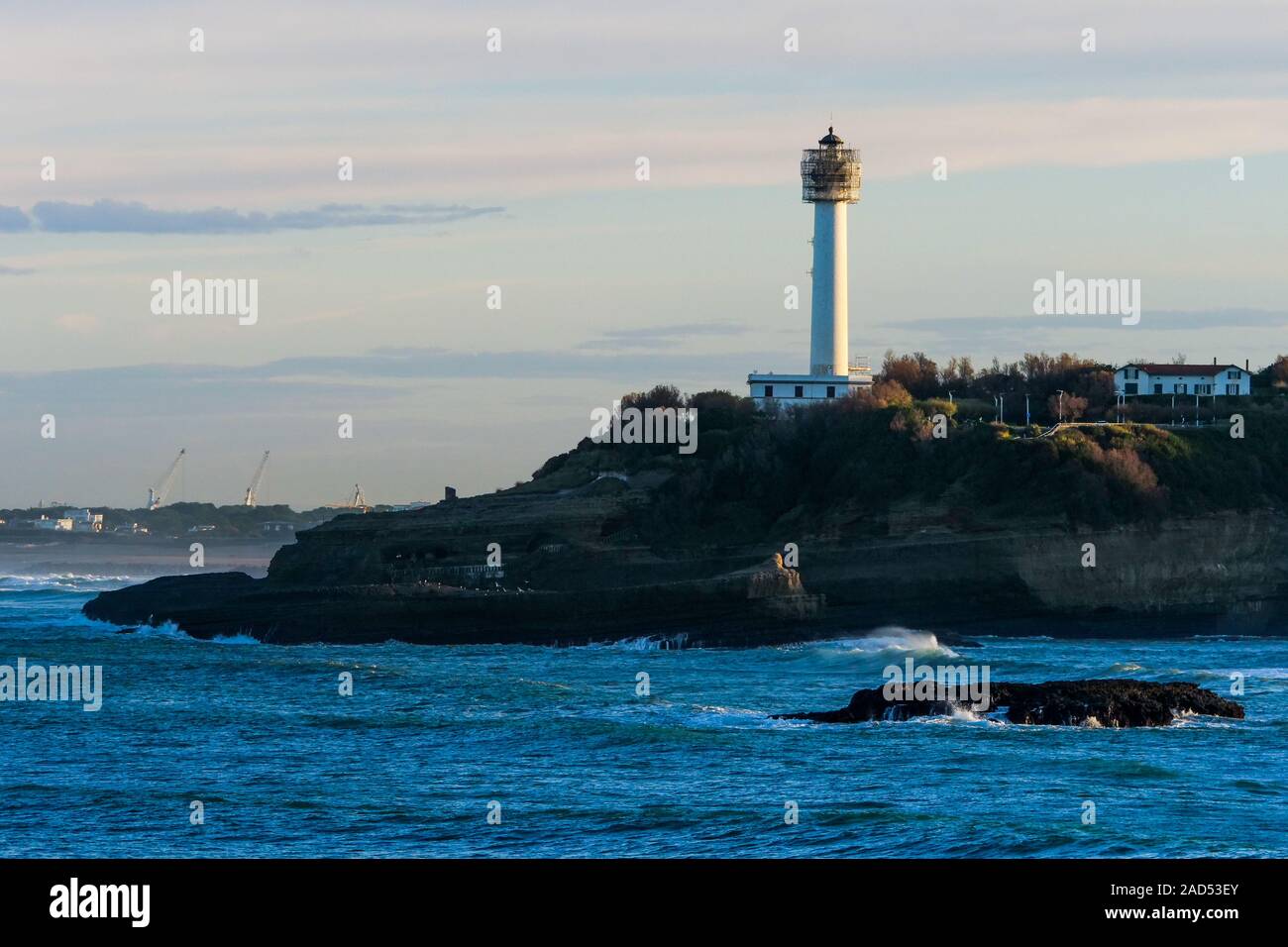 Leuchtturm, Bucht von Biarritz, Pyrénées-Atlantiques, Pyrenees-Atlantique, Frankreich Stockfoto