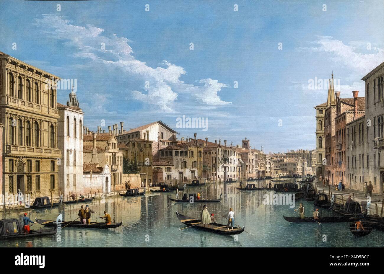 Canaletto Malerei. "Die Grand Canal in Venedig vom Palazzo Flangini zum Campo San Marcuola" von Canaletto (Giovanni Antonio Canal - 1697-1768), Öl auf Leinwand, 1740 Stockfoto