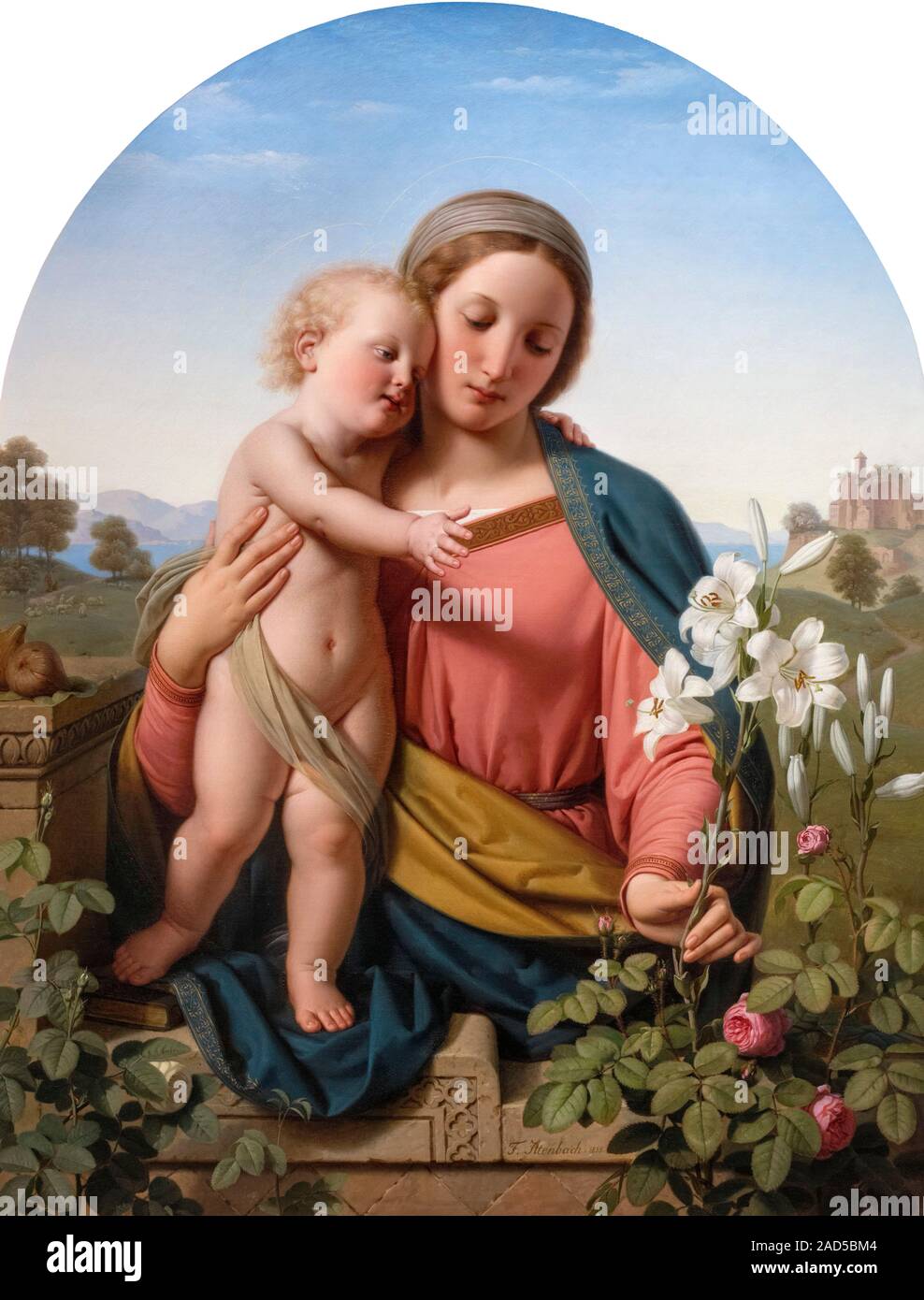 Madonna und Kind von Franz Ittenbach (1813-1879), Öl auf Leinwand, 1855 Stockfoto