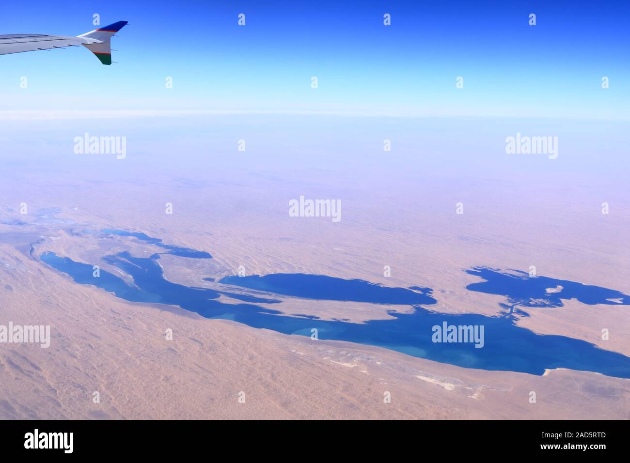 Amudarja Ebene. Grenze zwischen Usbekistan und Turkmenistan, Zentralasien. Stockfoto