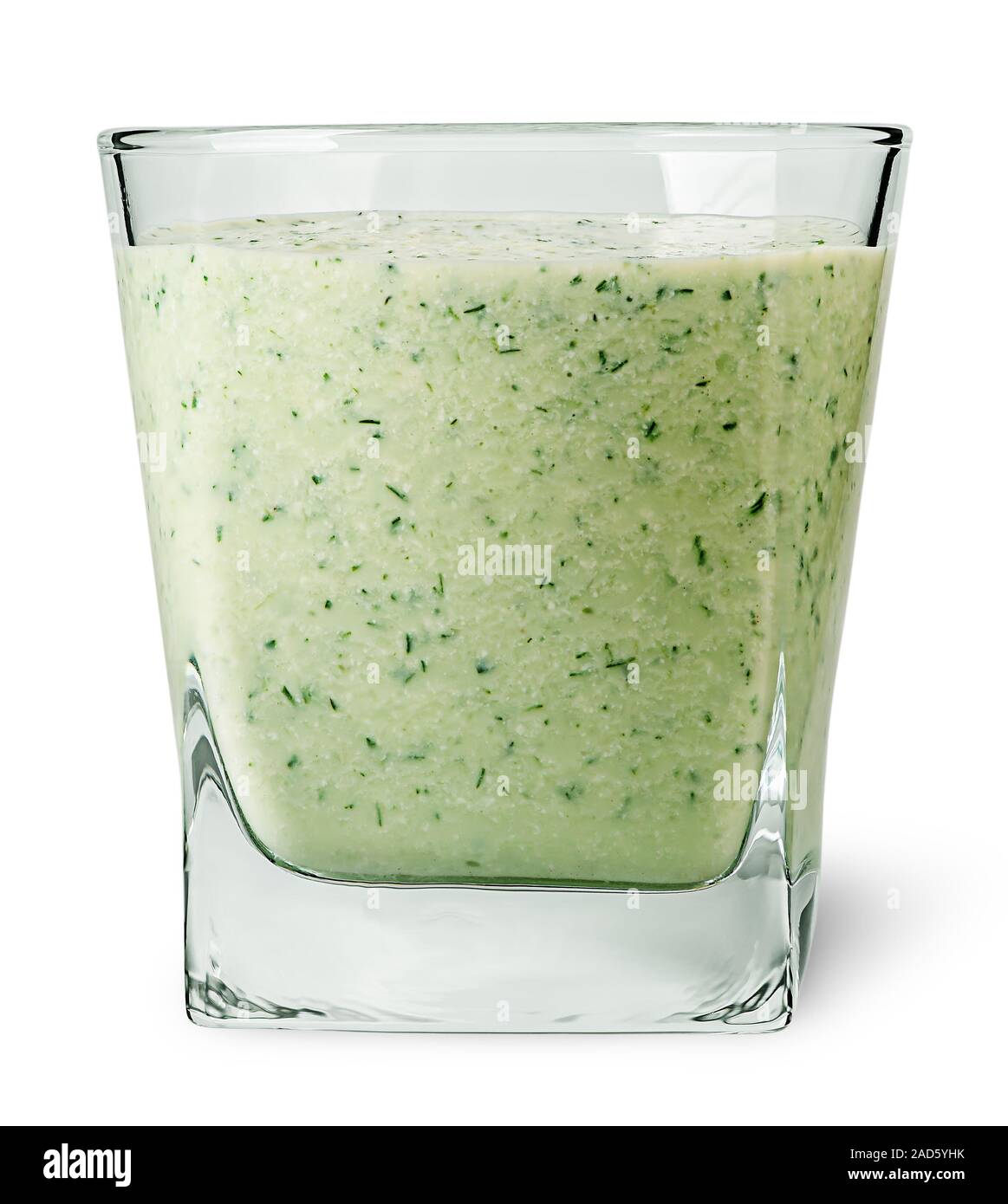 Gurken-Smoothie in Glas Stockfoto