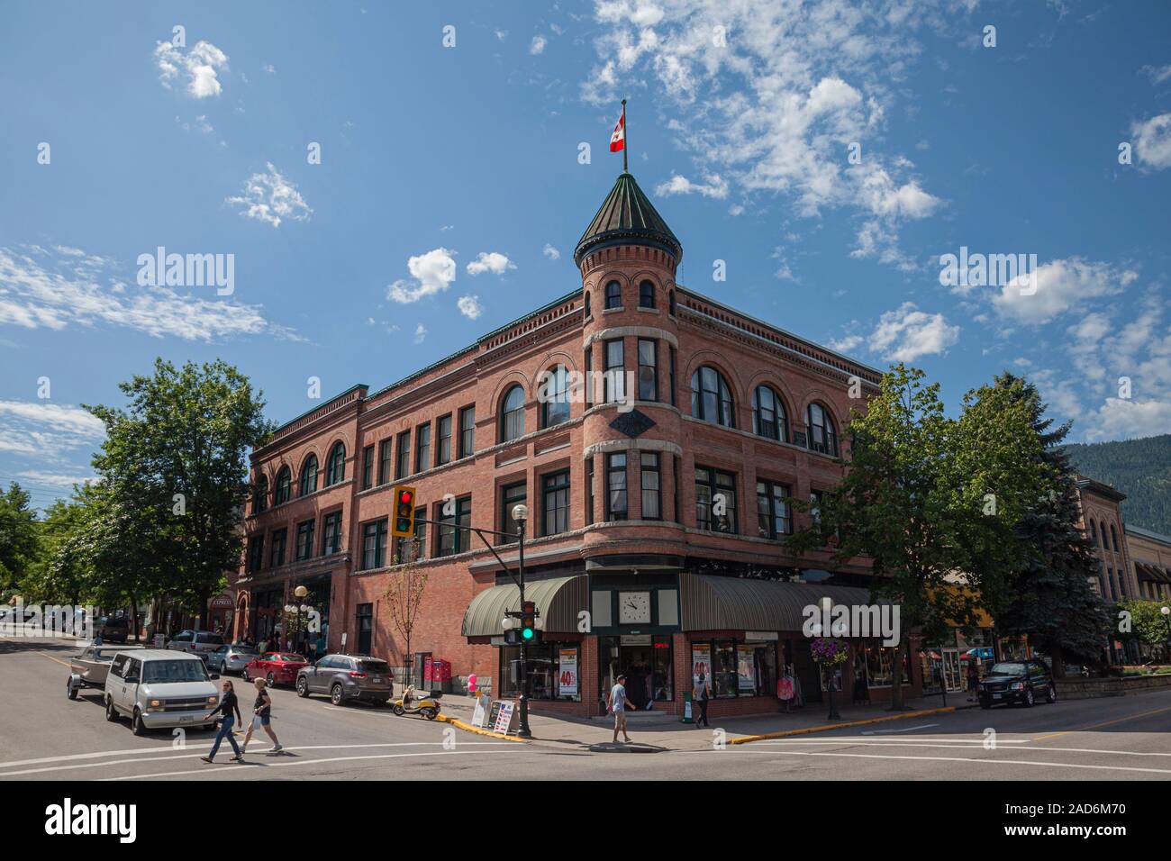 Baker Street, Nelson, West Kootenay, British Columbia, Kanada Stockfoto