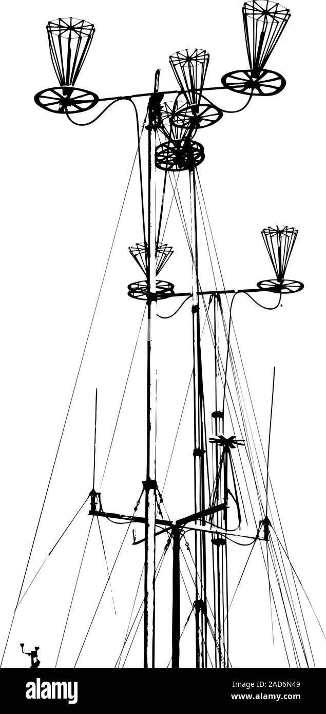 Antenne zum Senden und Empfangen von Funksignalen. Vector Illustration. Stock Vektor