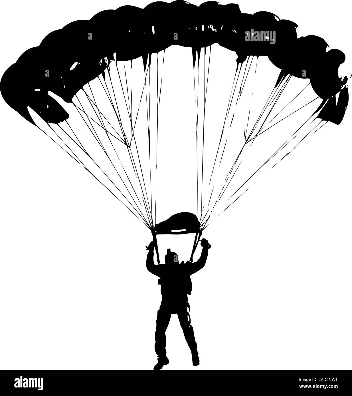 Fallschirmspringer Jumper auf den Helm nach dem Klick. Vector Illustration. Stock Vektor