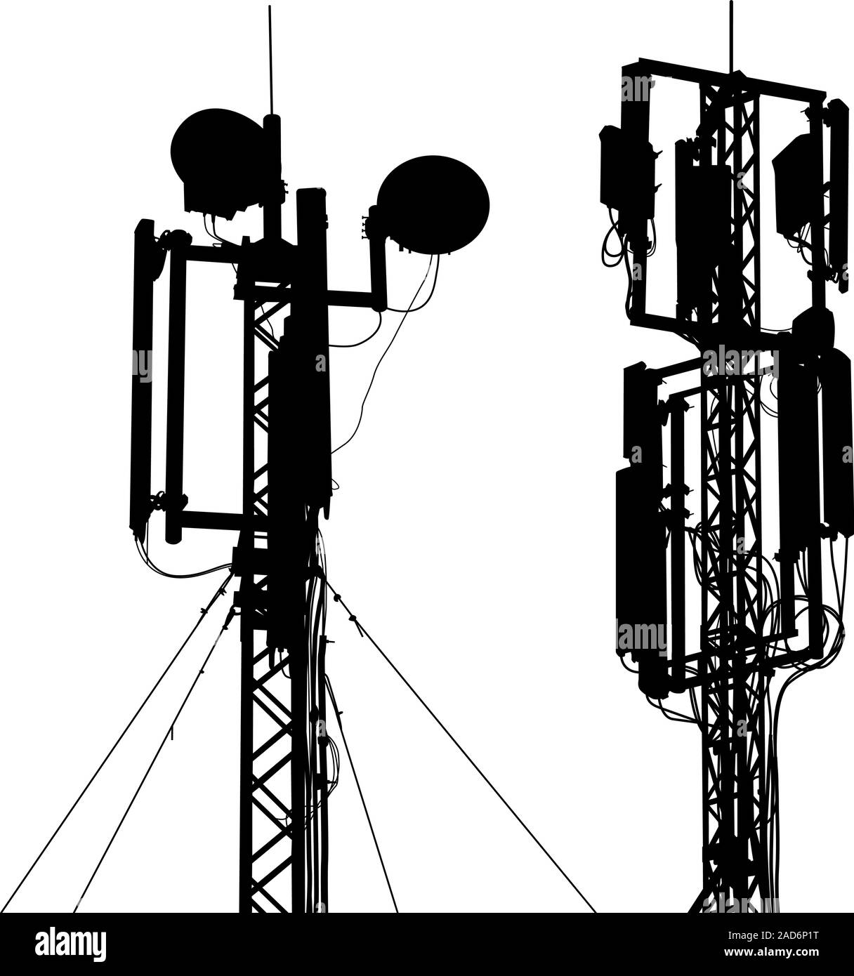 Silhouette Mast Antenne mobile Kommunikation. Vector Illustration. Stock Vektor