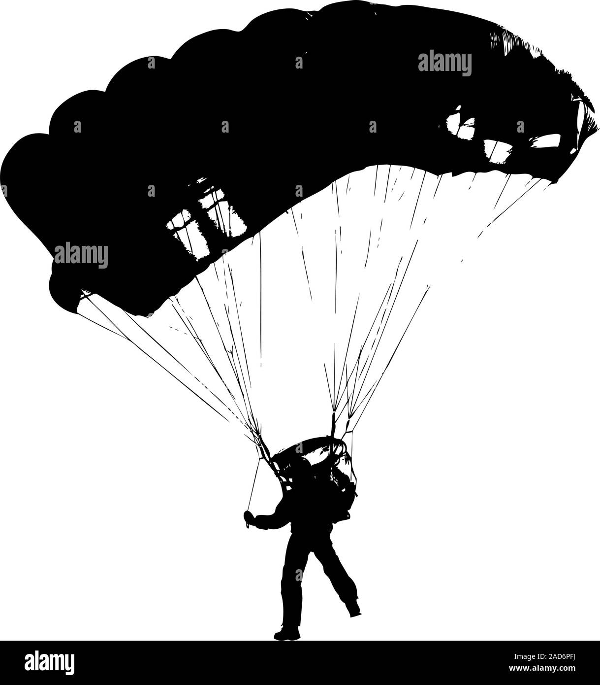 Fallschirmspringer Jumper auf den Helm nach dem Klick. Vector Illustration. Stock Vektor