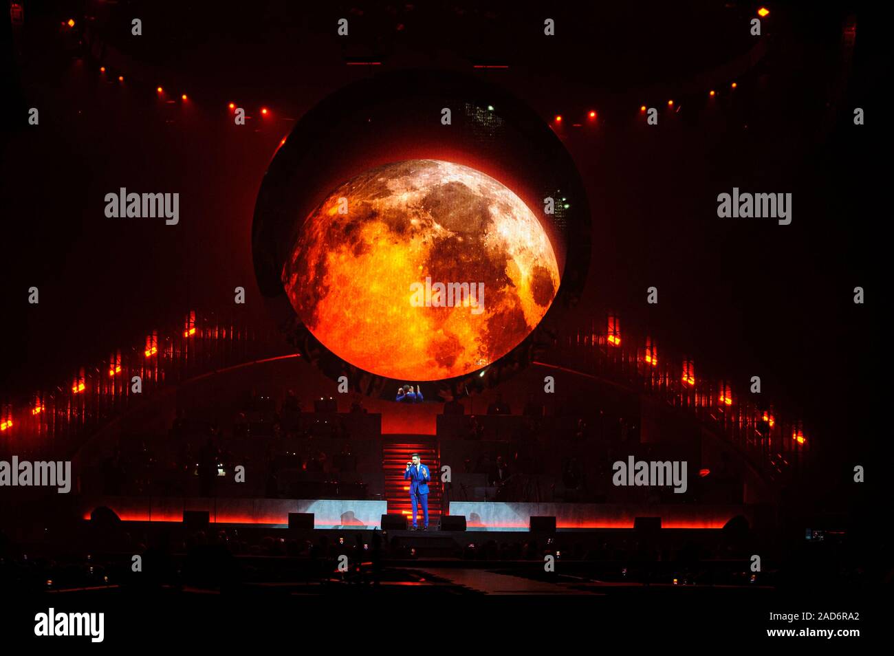 Liverpool, Großbritannien. 3. Dezember 2019. Sänger, Michael Buble, führt während seines "Ein Abend mit Michael Bublé' World Tour, bei der die M&S-Bank Arena. Credit: Paul Warburton/Alamy leben Nachrichten Stockfoto