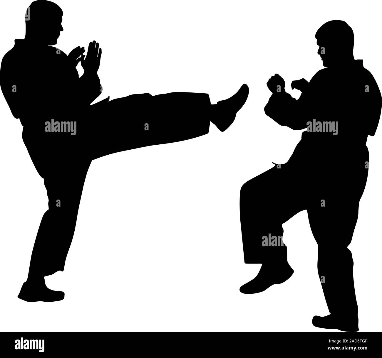 Schwarze Silhouetten des Karate. Sport-Vektor-Illustration. Stock Vektor