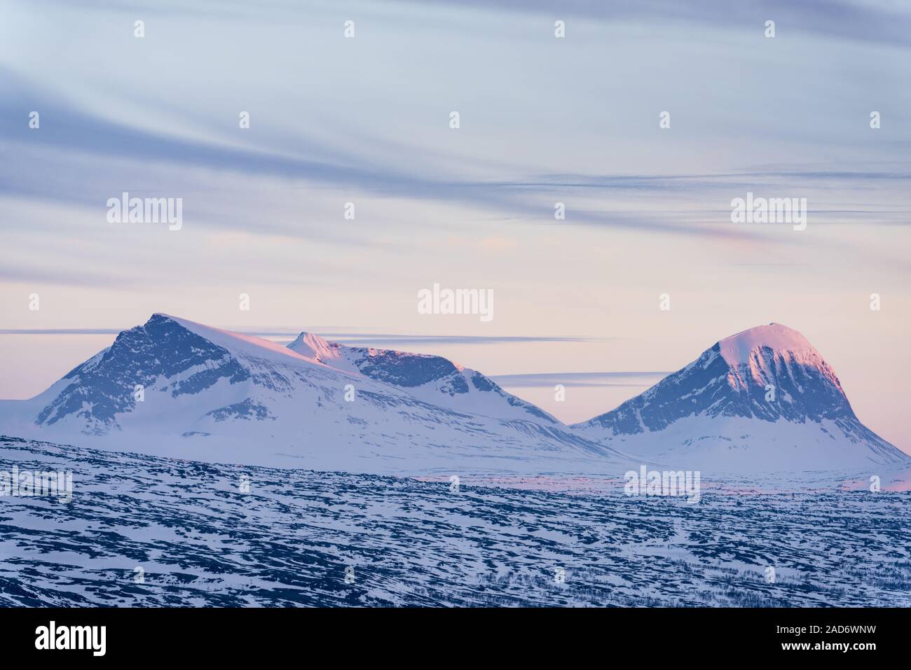 Berge im Sarek Nationalpark, Lappland, Schweden Stockfoto