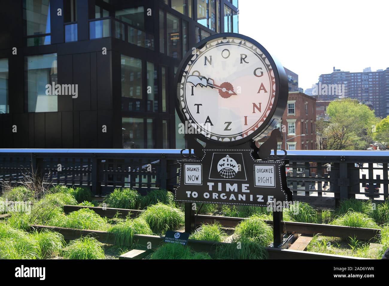 High Line Park, Künstlerin Ruth Ewan leise Rührwerk, Manhattan, New York City, New York, USA Stockfoto