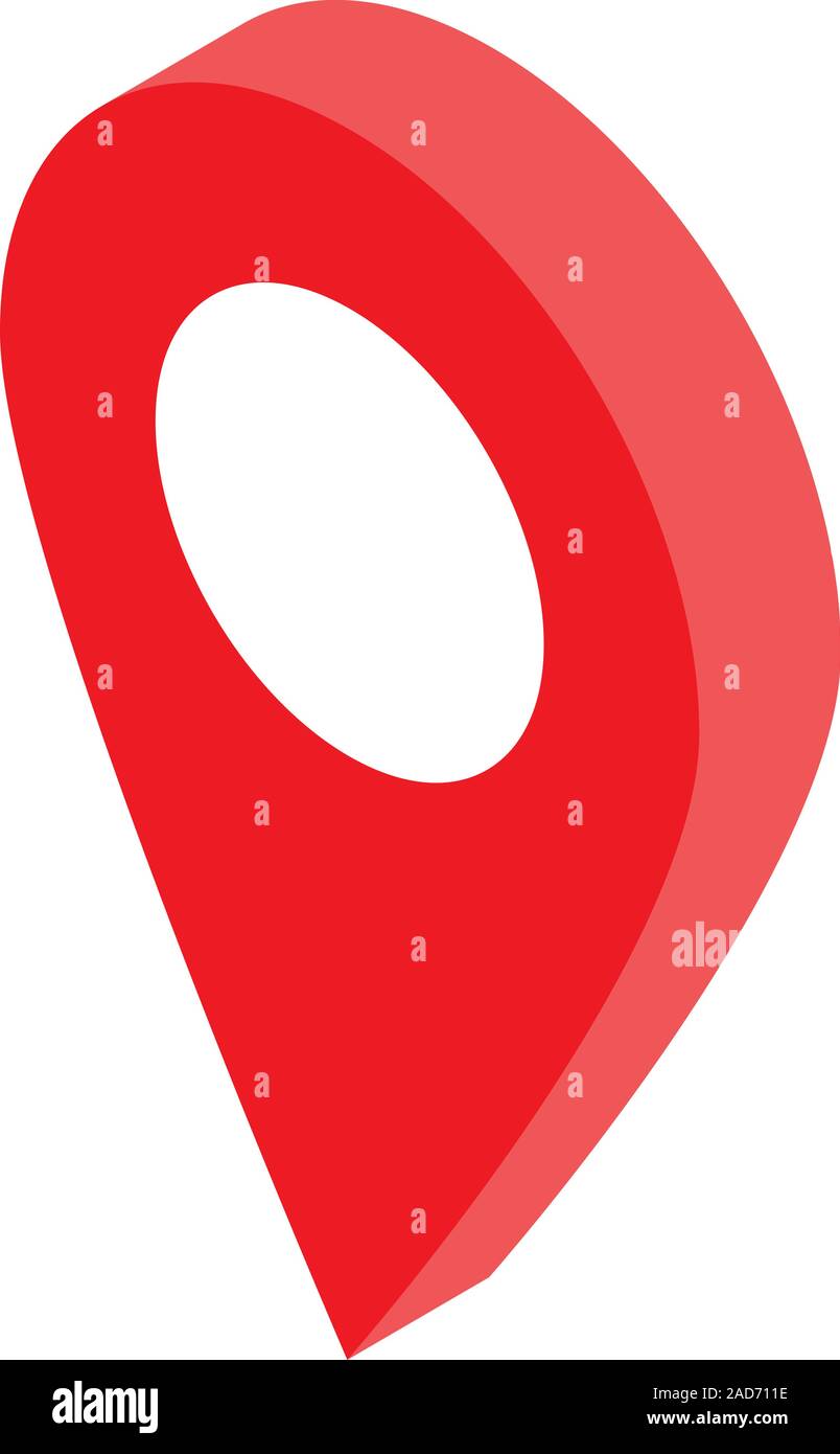 Rotes gps-Symbol, isometrische Stil Stock Vektor