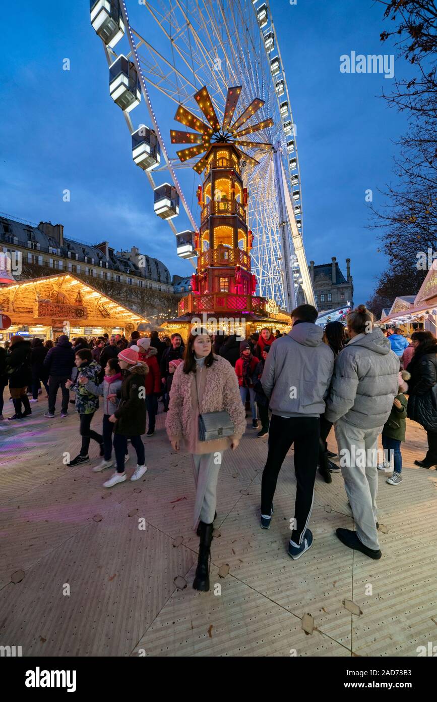 Paris Tuileries Garten Weihnachtsmarkt, 2019 Stockfoto