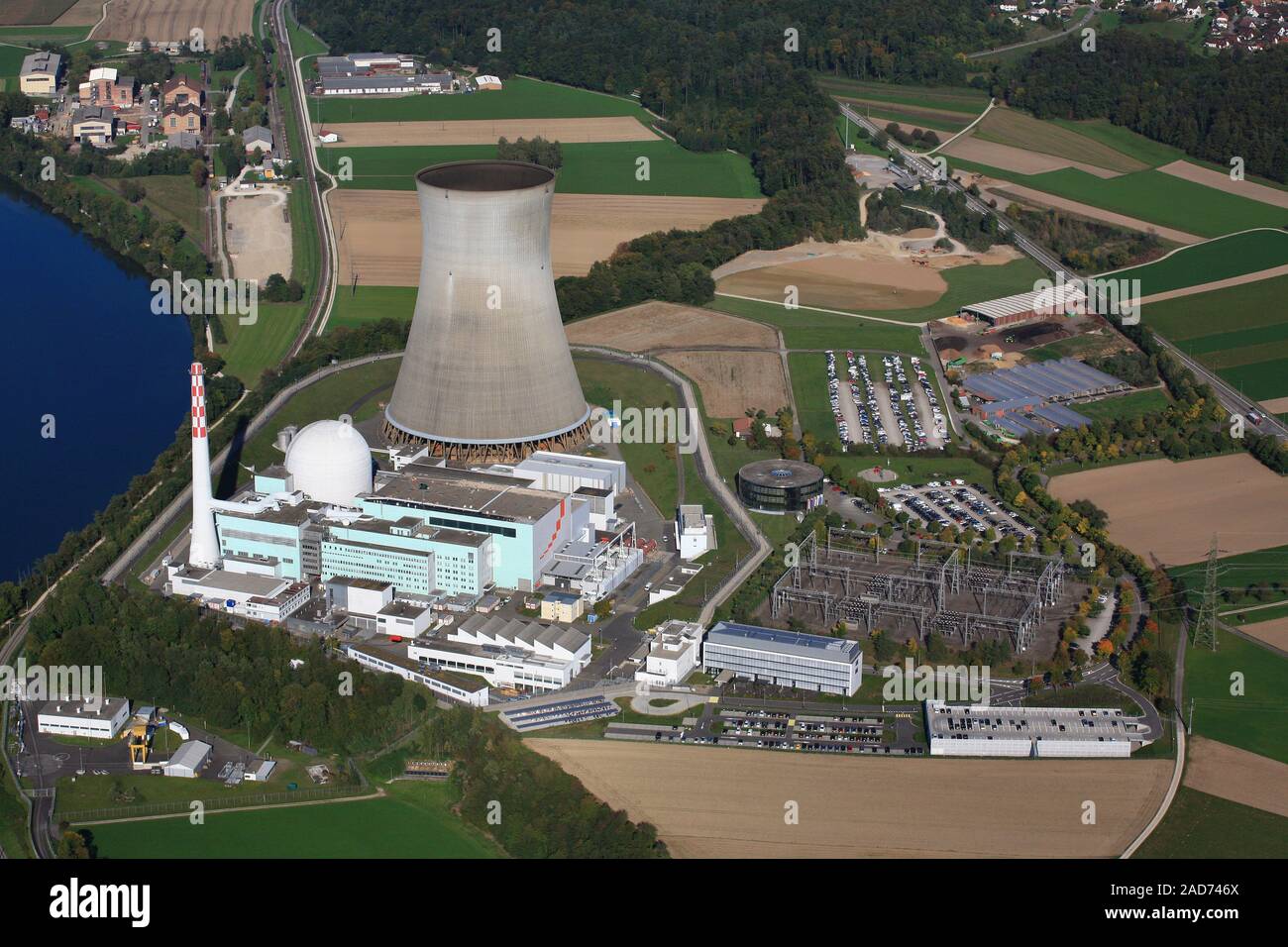 Kernkraftwerk Leibstadt am Hochrhein, Schweiz Stockfoto