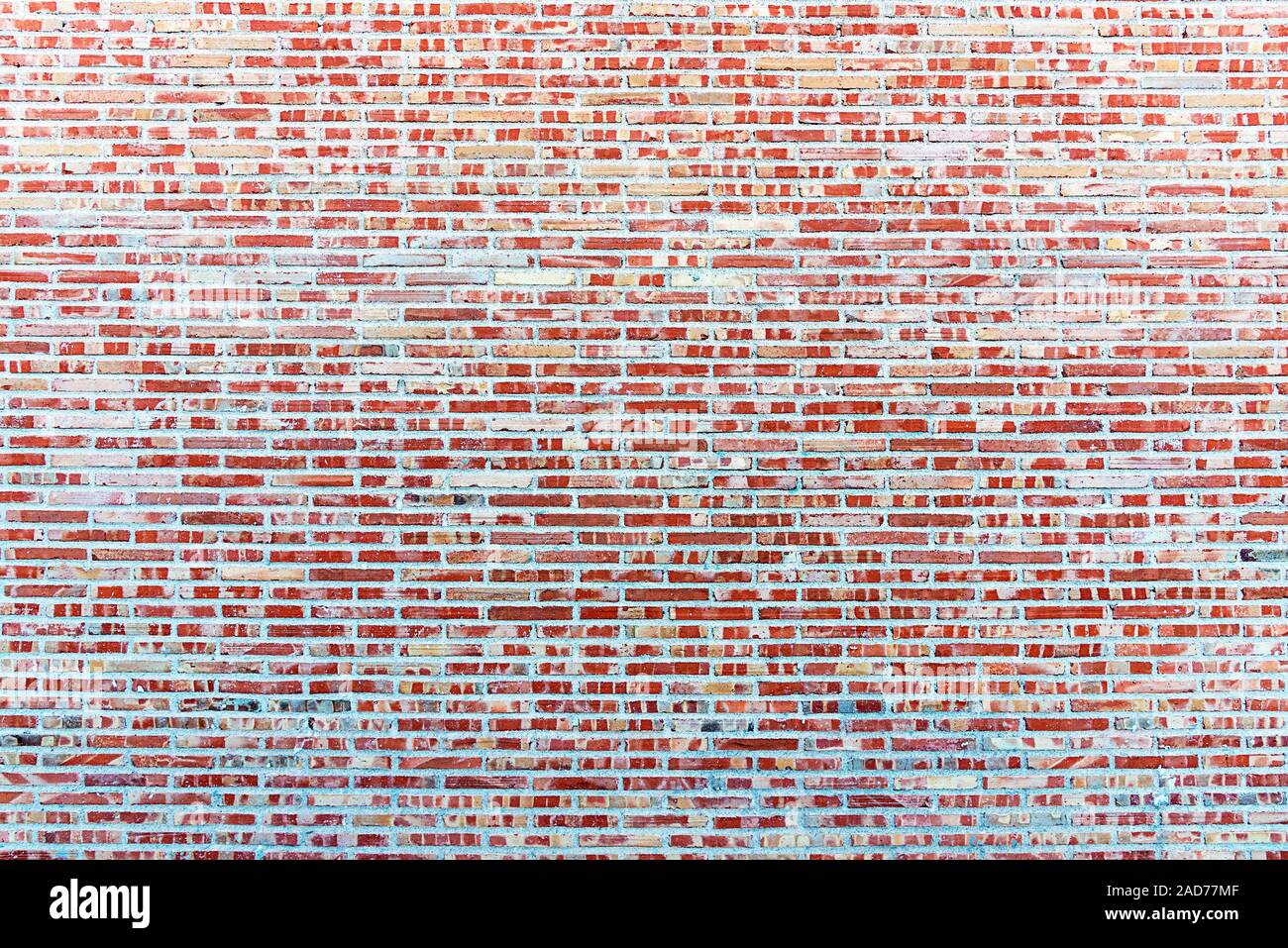 Hintergrund von einem roten, alten und robuste Brickwall Stockfoto