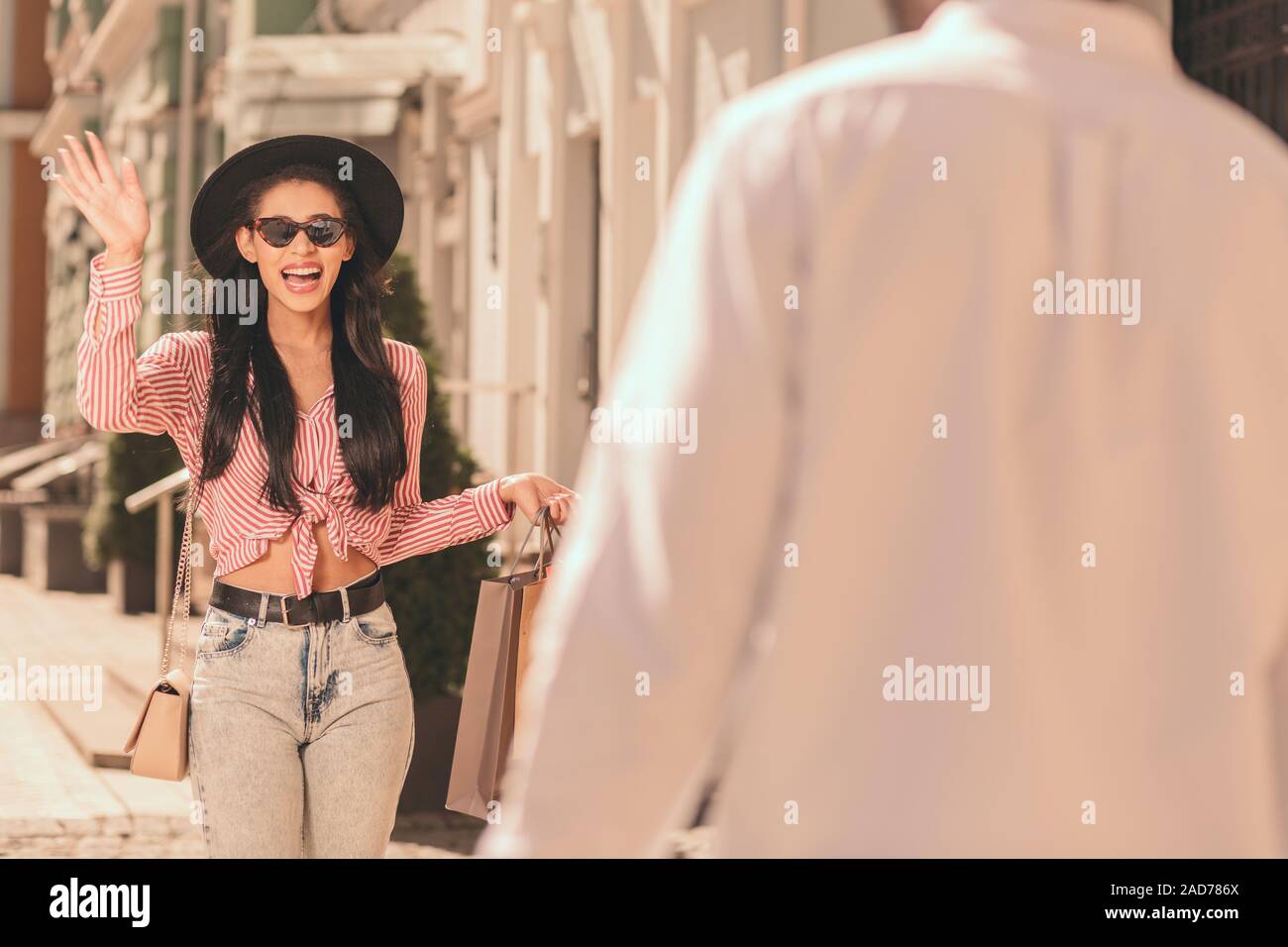 Sitzung guten Freund auf der Straße Foto Stockfoto