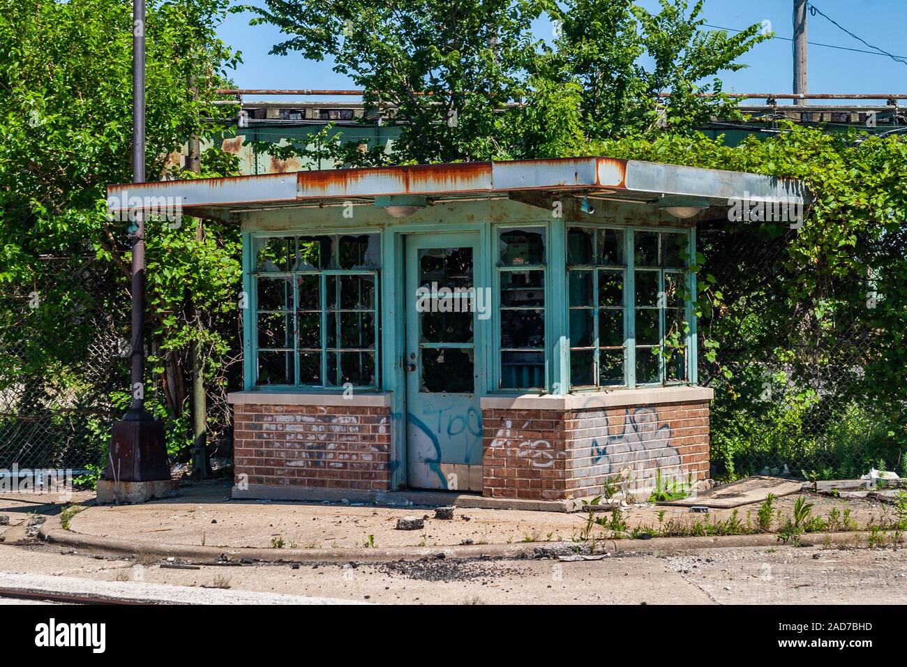 Roundhouse und Railroad switching Facility in der Nähe der Hawthorne Works Stockfoto