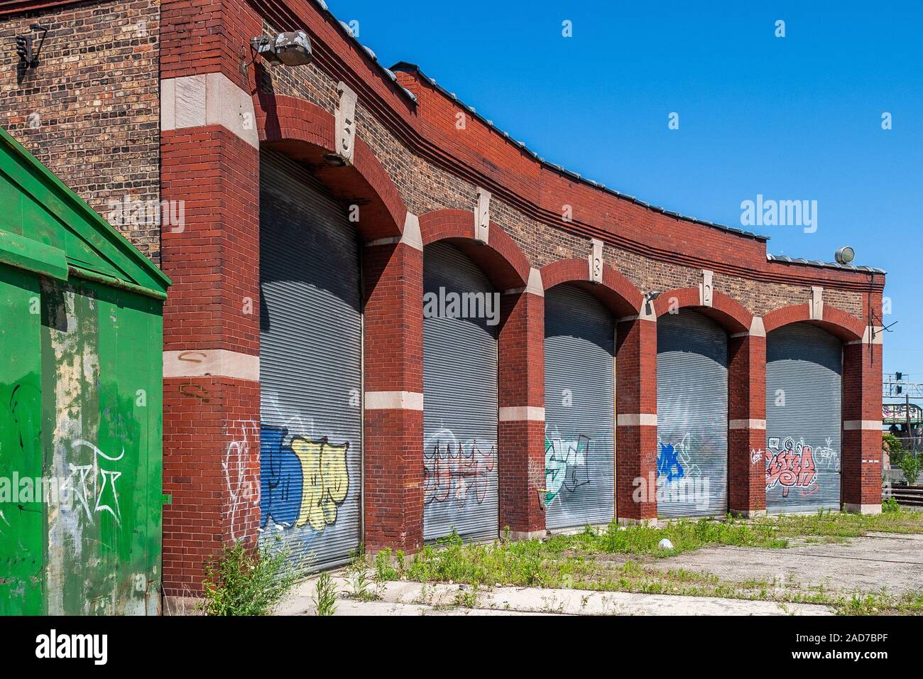 Roundhouse und Railroad switching Facility in der Nähe der Hawthorne Works Stockfoto