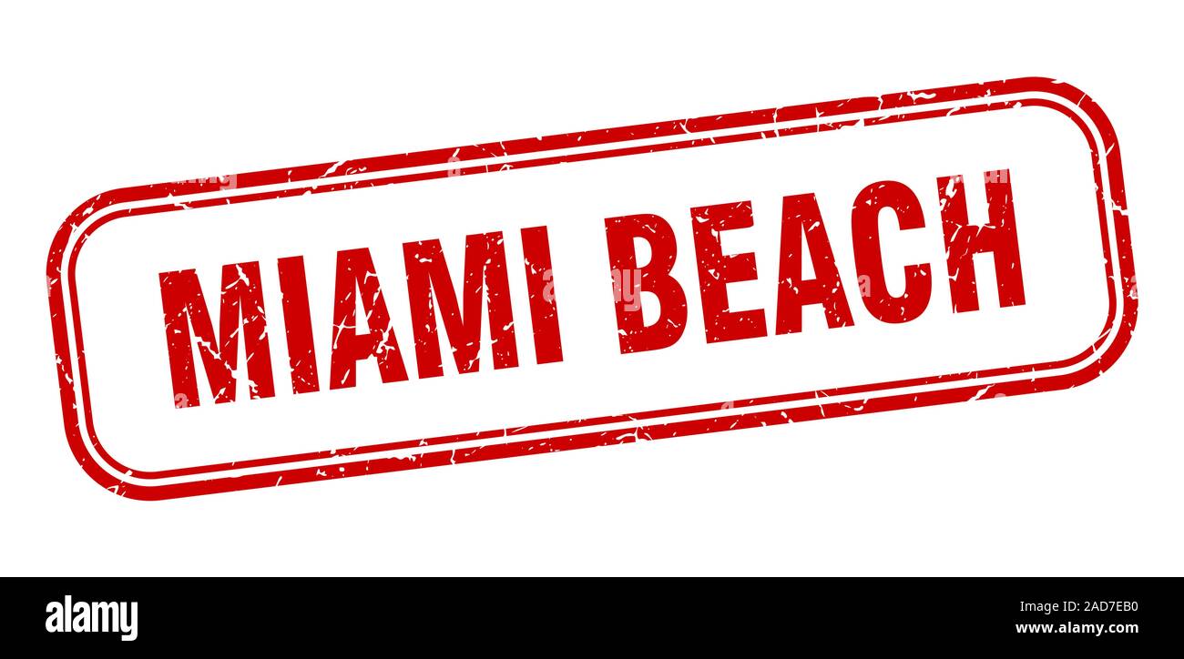 Miami Beach Stempel. Miami Beach Red grunge isoliert anmelden Stock Vektor