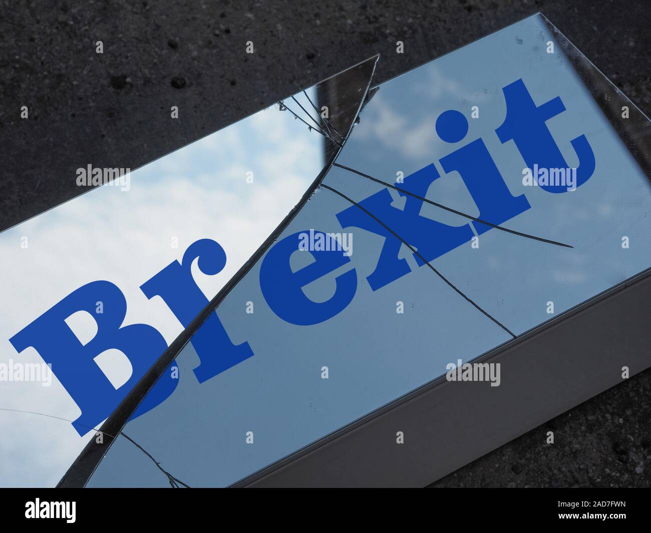 Brexit Shattered Glas Stockfoto
