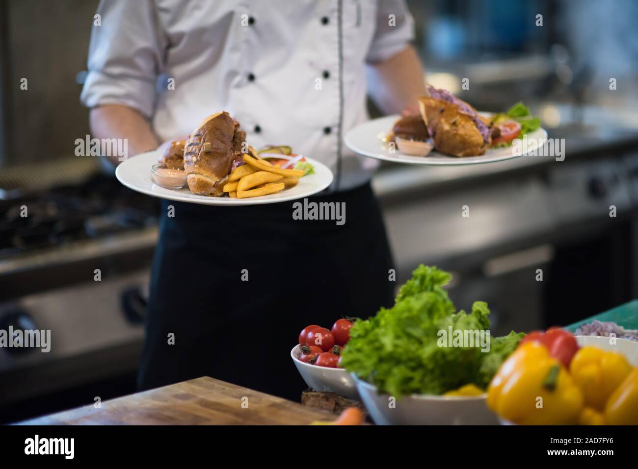 Koch übersicht Gerichte der leckeren Mahlzeiten Stockfoto
