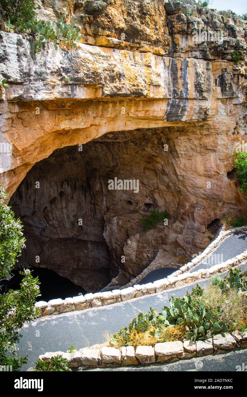 Eingang zur Höhle von Carlsbad Cavern National Park, New Jersey Stockfoto