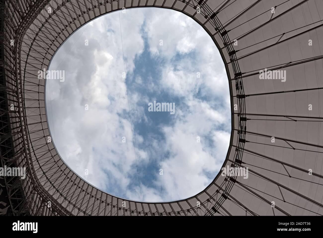 Blick vom Dach des San Mames, Fußball-Stadion, Heimat des Athletic Club Bilbao, Baskenland, Stockfoto