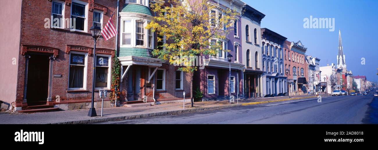 Blick auf die Gebäude am Hudson, New York State, USA Stockfoto