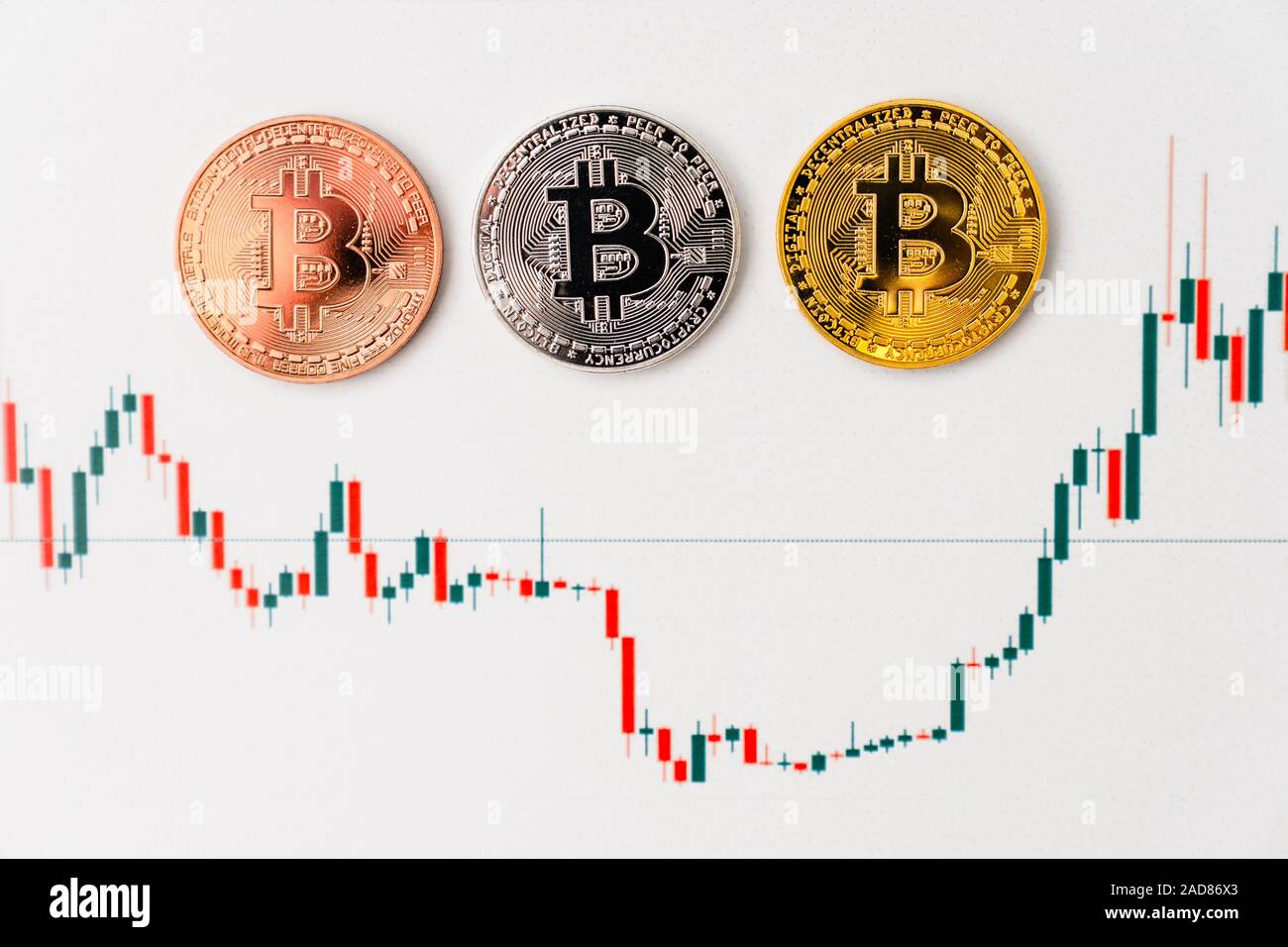 Bitcoin Chart auf dunklem Hintergrund. Cryptocurrency ist die Währung der  Zukunft Stockfotografie - Alamy