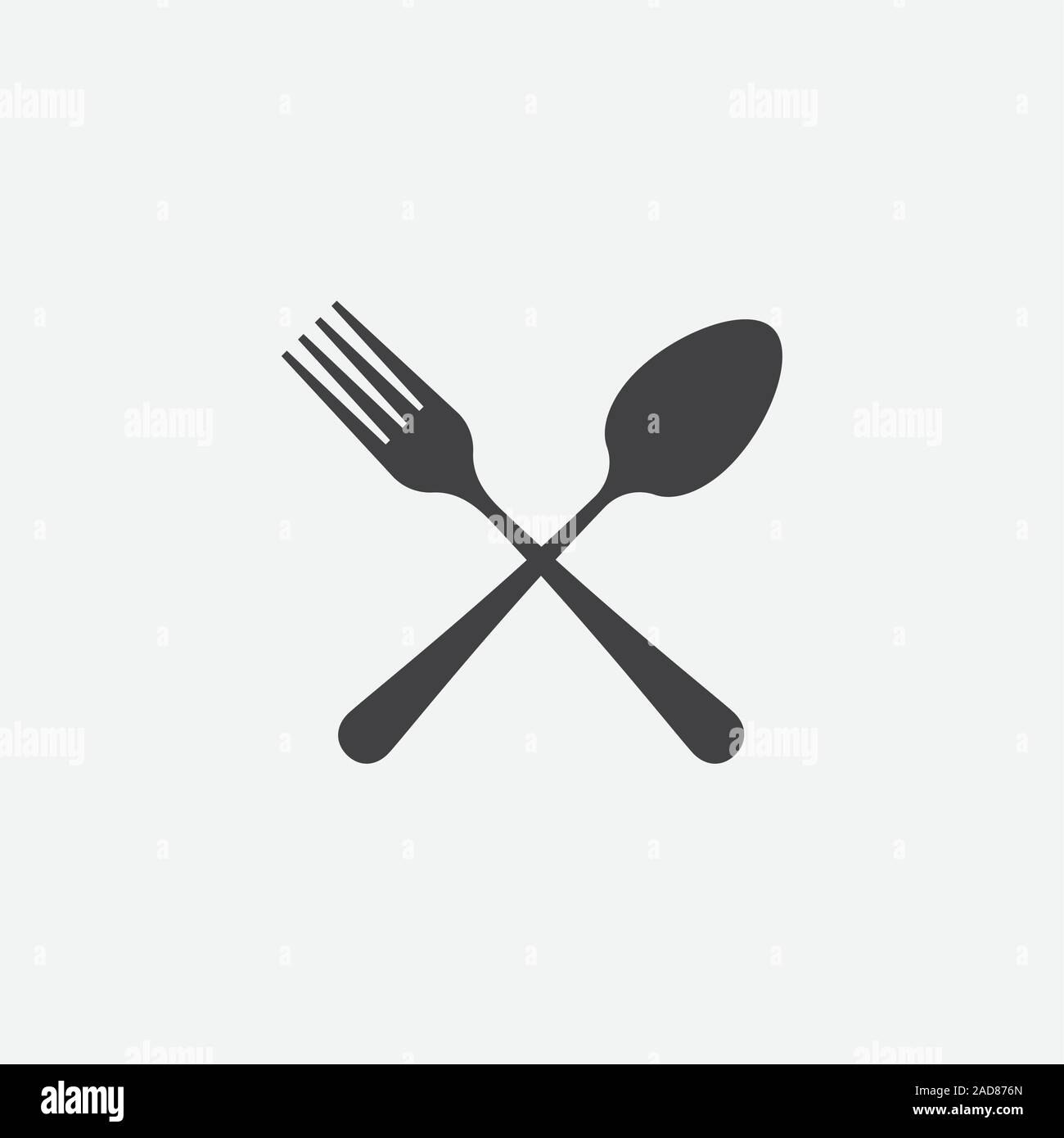Löffel und Gabel Symbol gekreuzt, Symbol, restaurant Flachbild Vektor-illustration, Restaurant Symbol, kochen Symbol Vektor Stock Vektor