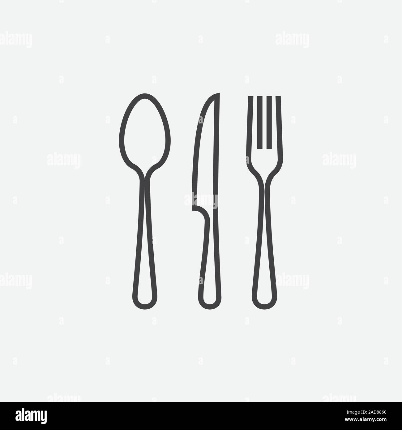 Löffel, Gabel und Messer Symbol gekreuzt, Symbol, restaurant Flachbild Vektor-illustration, Restaurant Symbol, kochen Symbol Vektor Stock Vektor